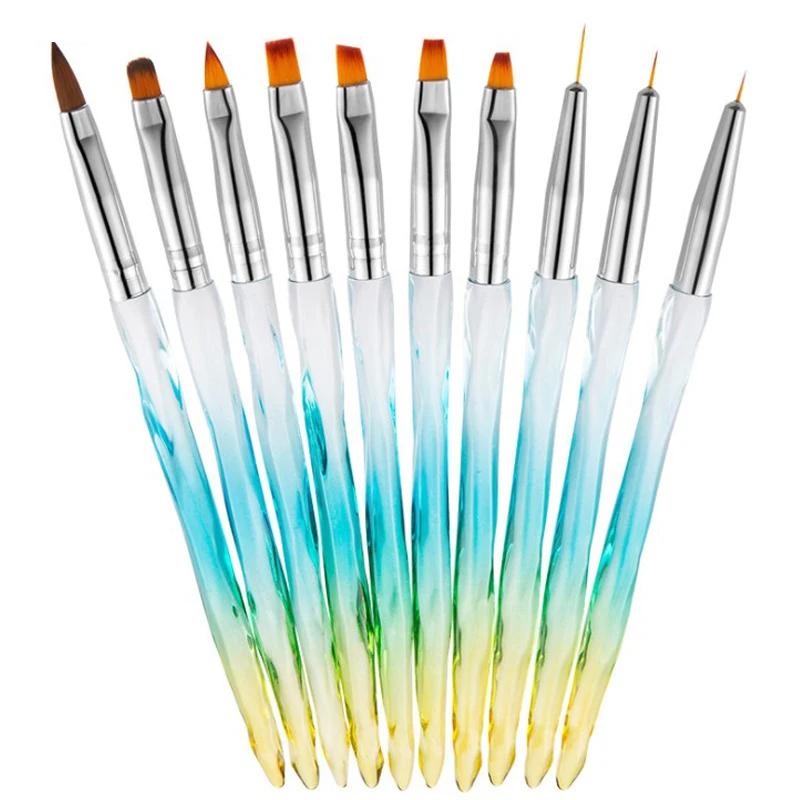 10Pcs Gradient Acrylic Nail Art Brushes Set Painting UV Gel Drawing Flower Nail Lines Pen Manicure Dotting Tool
10Pcs Gradient Acrylic Nail Art Brushes Set Painting UV Gel Drawing Flower Nail Lines Pen Manicure Dotting Tool