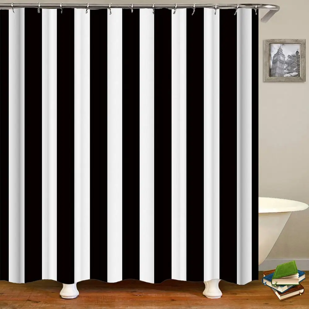New Style Shower Curtains Black White Stripes Bathroom Curtains Modern Simple Style Home Decor Soft and Comfortable Eco-Friendly
New Style Shower Curtains Black White Stripes Bathroom Curtains Modern Simple Style Home Decor Soft and Comfortable Eco-Friendly