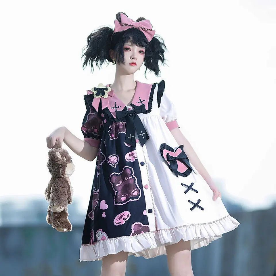Berry Bear Lolita Asymmetric Stitching Dark Gothic Style Cos Dress for Women Kawaii Tea Party Role-Playing Party Cosplay Party
Berry Bear Lolita Asymmetric Stitching Dark Gothic Style Cos Dress for Women Kawaii Tea Party Role-Playing Party Cosplay Party