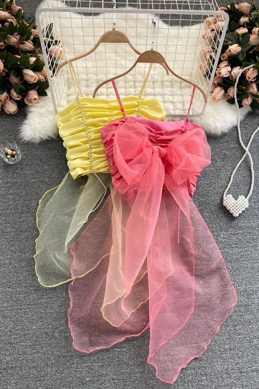 Fried street summer dress 2021 new female design sense niche bowknot slim short top women's age-reducing camisole
Fried street summer dress 2021 new female design sense niche bowknot slim short top women's age-reducing camisole