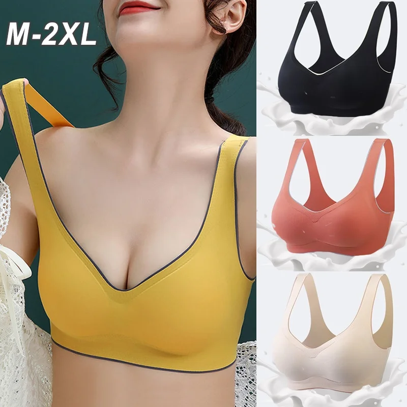 Women Seamless Ice Silk Bra Latex Padded Removable Bras Casual Sleep Yoga Bra Push Up Fitness Sports Vest Bra Ladies Back
Women Seamless Ice Silk Bra Latex Padded Removable Bras Casual Sleep Yoga Bra Push Up Fitness Sports Vest Bra Ladies Back