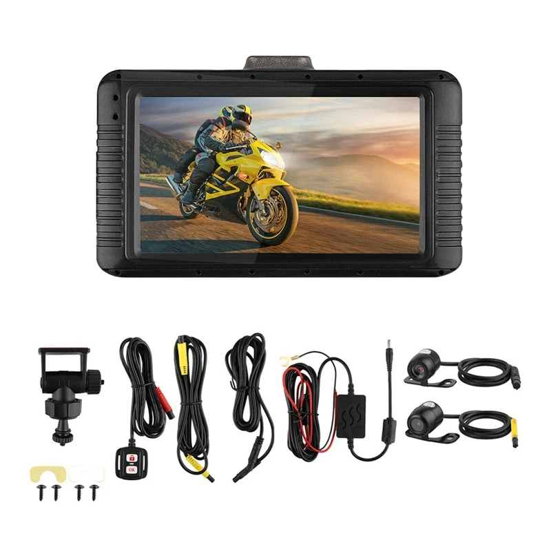 Motorcycle Dash Cam,3.0inch Motorcycle Camera 1080P HD Dual Lens Driving Recorder 170°Wide Angle DVR with Remote Control
Motorcycle Dash Cam,3.0inch Motorcycle Camera 1080P HD Dual Lens Driving Recorder 170°Wide Angle DVR with Remote Control