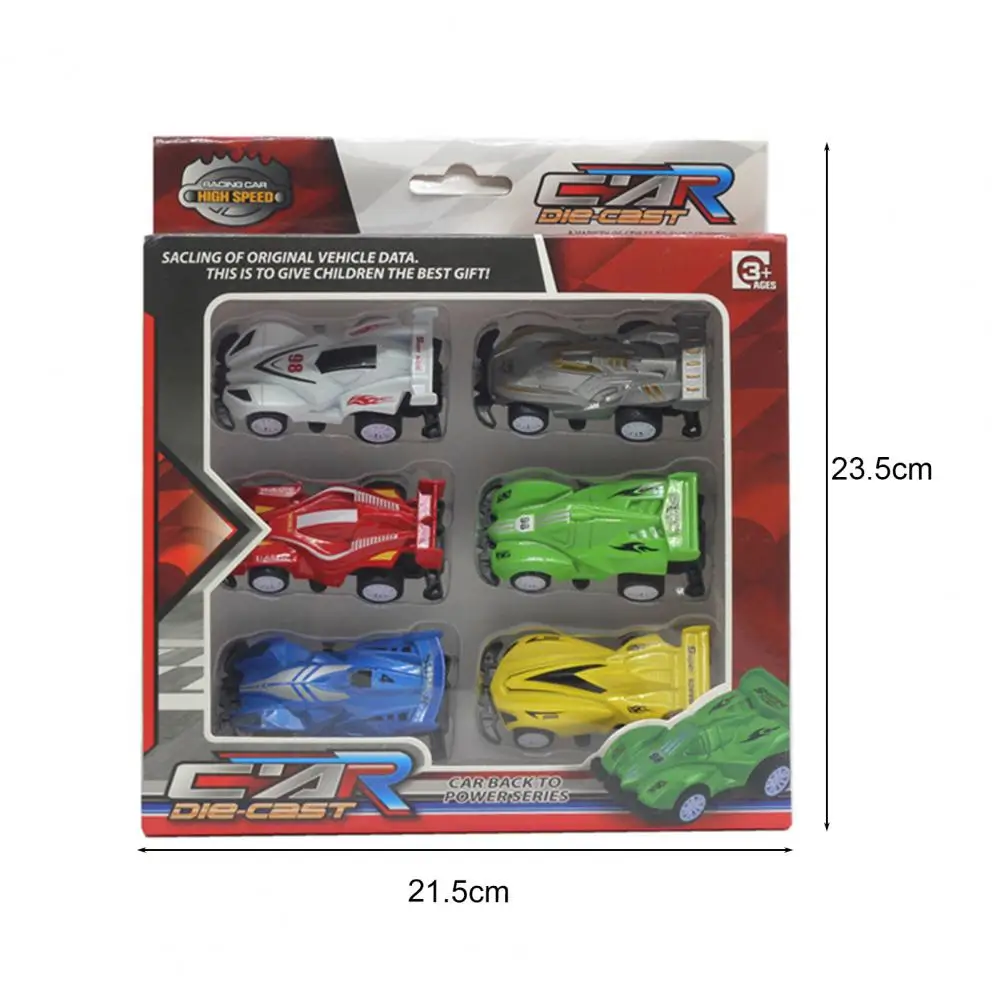 6Pcs Racing Car Model No Battery Require Fall-resistant 1/64 Scale Simulate Pull Back Car Model Kids Gift for Children
6Pcs Racing Car Model No Battery Require Fall-resistant 1/64 Scale Simulate Pull Back Car Model Kids Gift for Children