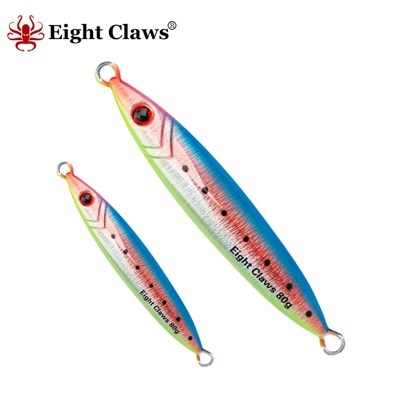 EIGHT CLAWS Saltwater Slow Jigging Bait 80g Fast Sinking Water Speed Jigging Wobbler Metal Lead Jig Fishing Lure
EIGHT CLAWS Saltwater Slow Jigging Bait 80g Fast Sinking Water Speed Jigging Wobbler Metal Lead Jig Fishing Lure