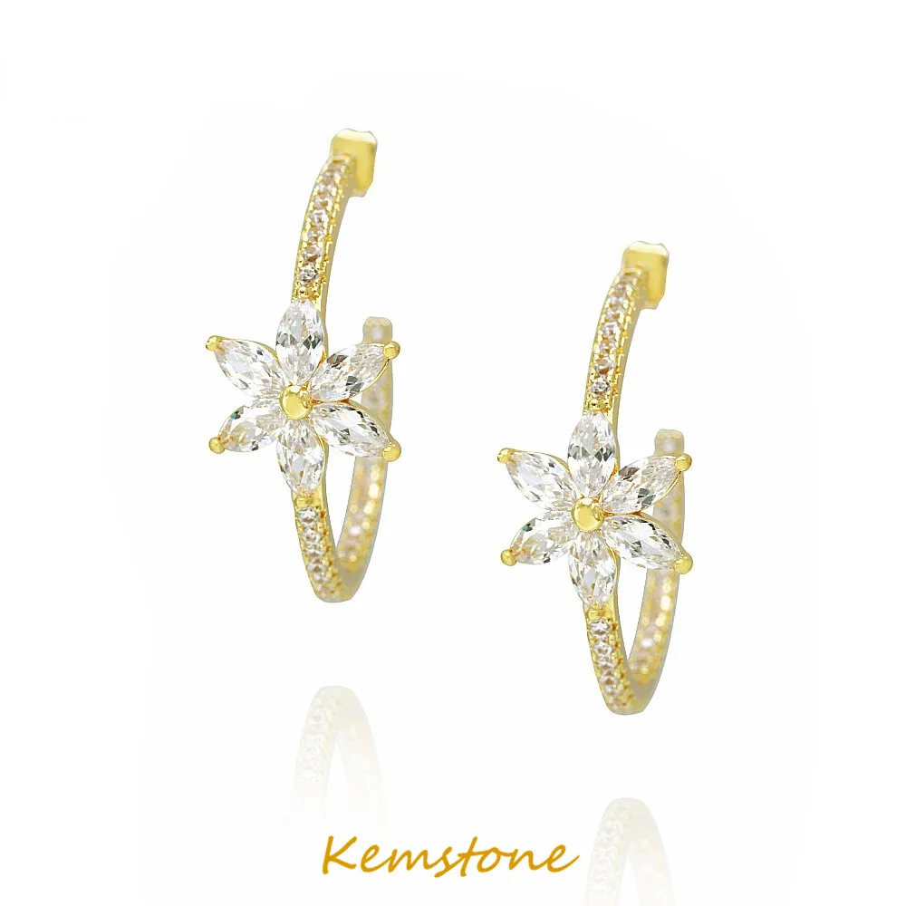 Kemstone Trendy Flower Crystal Gold Plated Hoop Earrings for Women Jewelry Silver Plated Drop Earrings Party Gift
Kemstone Trendy Flower Crystal Gold Plated Hoop Earrings for Women Jewelry Silver Plated Drop Earrings Party Gift