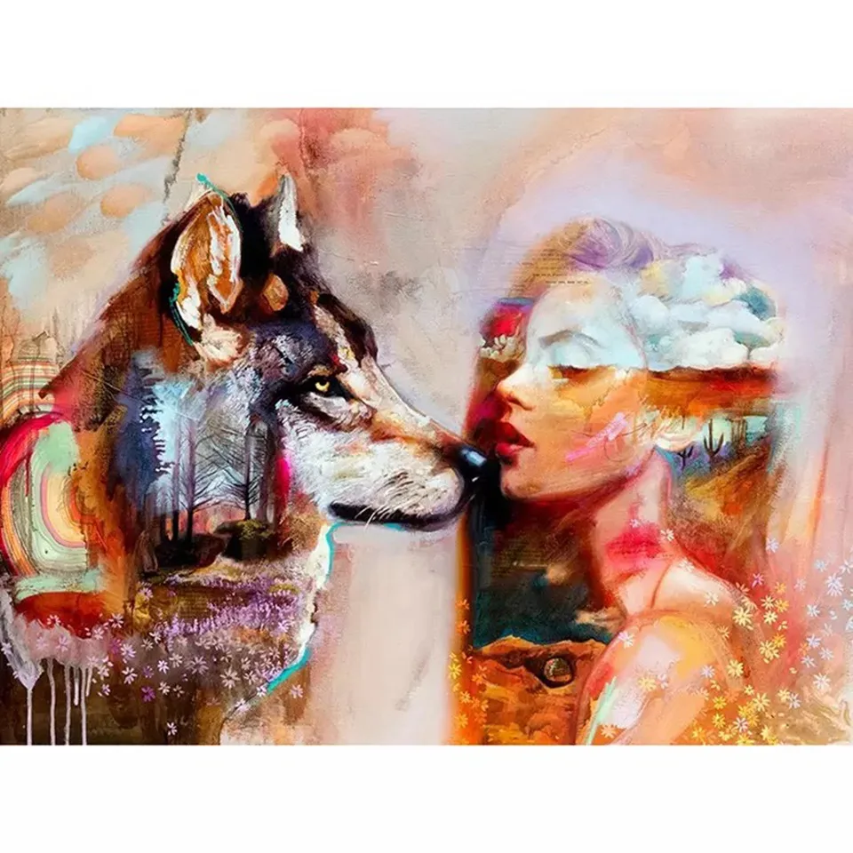 CCL New full square diamond 5D DIY diamond painting portrait "Beauty and Wolf" 3D embroidery cross stitch l Home Decoration Gift
CCL New full square diamond 5D DIY diamond painting portrait "Beauty and Wolf" 3D embroidery cross stitch l Home Decoration Gift