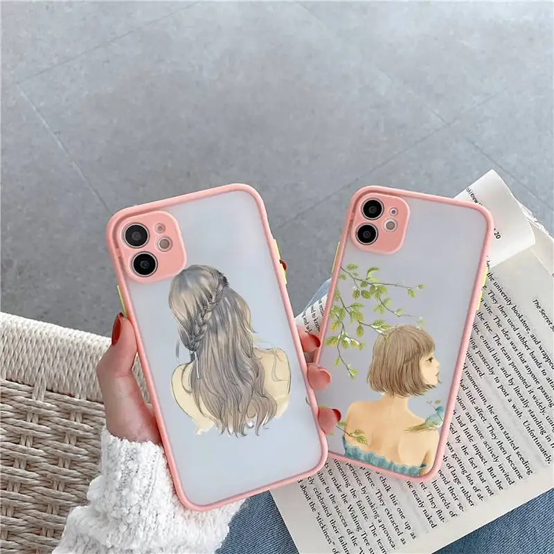 Beautiful girl with long hair Phone Case For iPhone 12 11 Mini Pro XR XS Max 7 8 Plus X Matte transparent Pink Back Cover
Beautiful girl with long hair Phone Case For iPhone 12 11 Mini Pro XR XS Max 7 8 Plus X Matte transparent Pink Back Cover