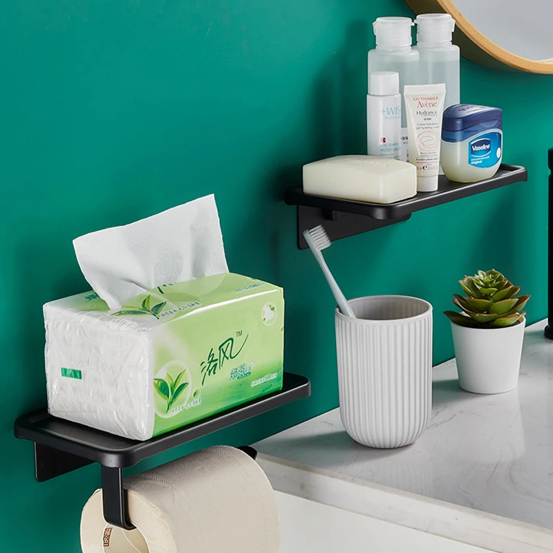 Wall Mounted Toilet Paper Holder Multifunctional Bathroom Aluminum alloy Tissue Holder Free Punch Mobile Phone Storage Shelf 
Wall Mounted Toilet Paper Holder Multifunctional Bathroom Aluminum alloy Tissue Holder Free Punch Mobile Phone Storage Shelf