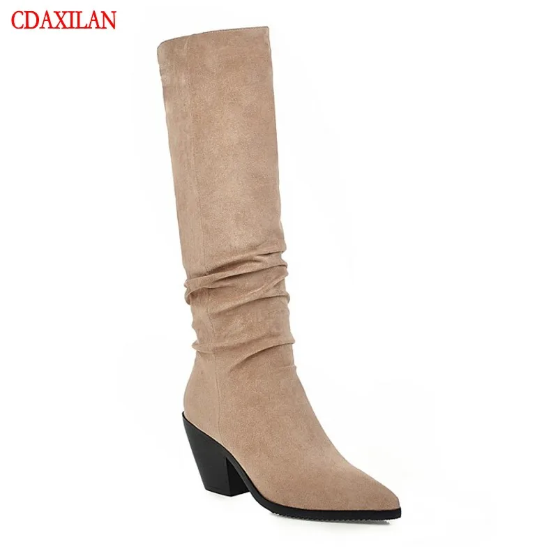 CDAXILAN ARRIVALS new boots women genuine leather suede or PU leather square high-heels set foot high-boots summer
CDAXILAN ARRIVALS new boots women genuine leather suede or PU leather square high-heels set foot high-boots summer