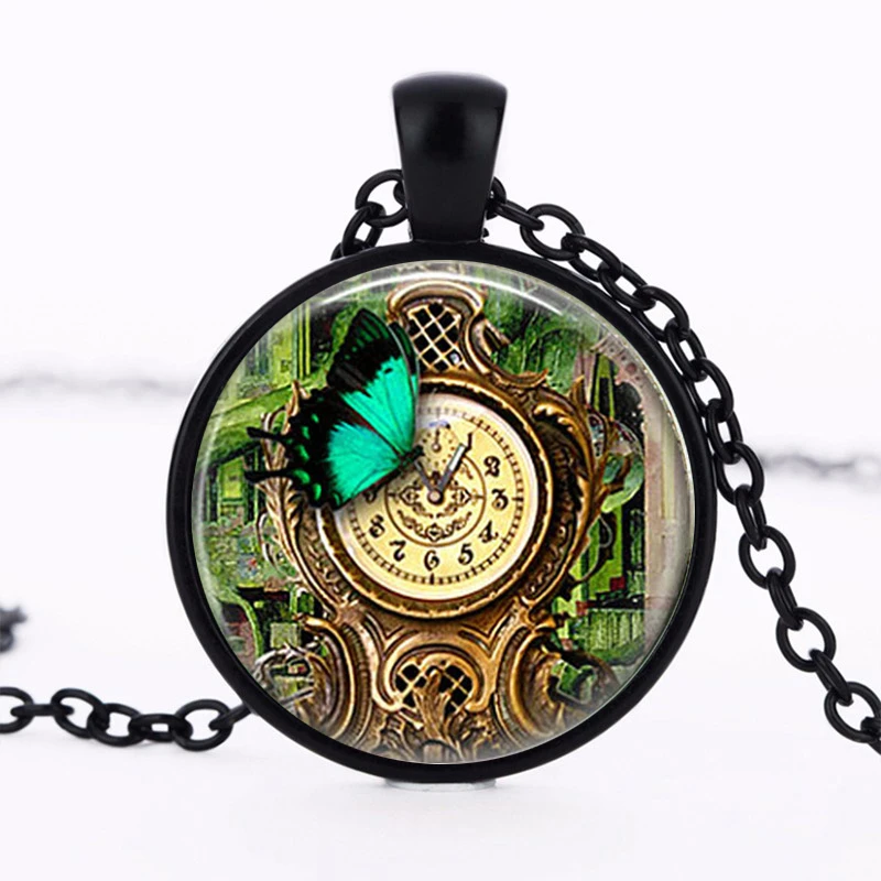 New Steampunk Garden Clock Pendant Necklace Butterfly Necklace Garden Retro Vintage Steam Punk Necklace Accessories HZ1
New Steampunk Garden Clock Pendant Necklace Butterfly Necklace Garden Retro Vintage Steam Punk Necklace Accessories HZ1