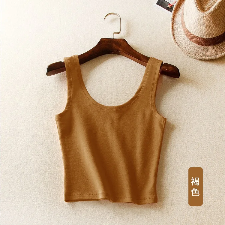 Spring and summer models of small vest solid color exposed umbilicus with short U-neck halter vest sling TZ47
Spring and summer models of small vest solid color exposed umbilicus with short U-neck halter vest sling TZ47