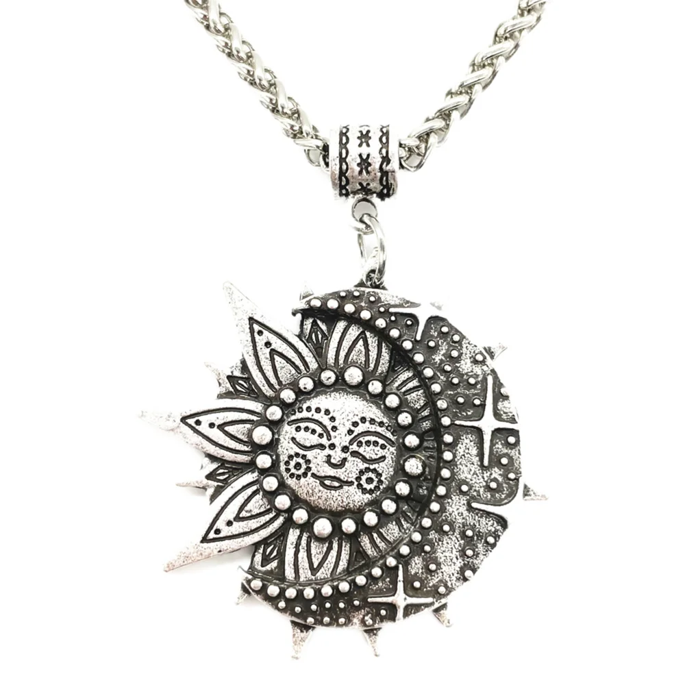 

Wicca Lotus Flower Witchcraft Sun Moon Star Jewelery Necklace Mandala Spiritual Jewelry For Women Dropshipping Bridesmaid Gift