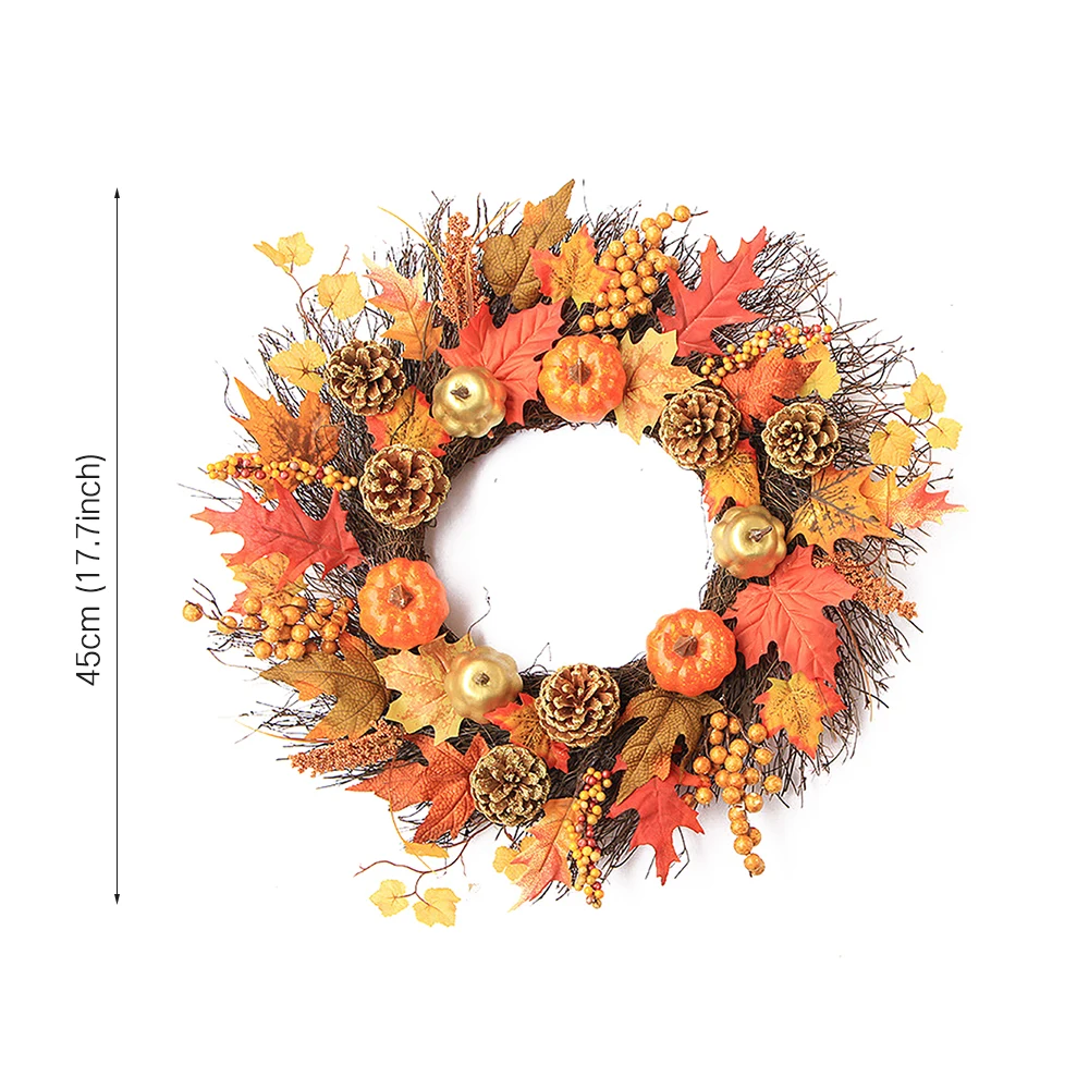 45CM Autumn Wreath Christmas Holiday Decor Thanksgiving Garland Window Restaurant Home Pumpkin Maple Leaf Decoration Wreath Door
45CM Autumn Wreath Christmas Holiday Decor Thanksgiving Garland Window Restaurant Home Pumpkin Maple Leaf Decoration Wreath Door