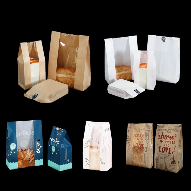 50pcs Kraft Paper Bread Clear Avoid Oil Packing Toast With Window Bag Baking Takeaway Food Package Cake Bag Party 
50pcs Kraft Paper Bread Clear Avoid Oil Packing Toast With Window Bag Baking Takeaway Food Package Cake Bag Party