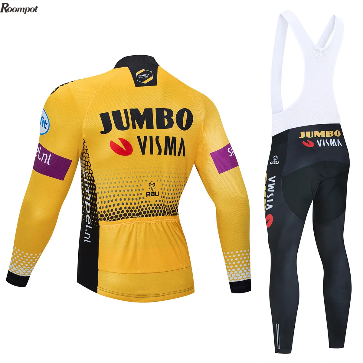 2020 Winter TEAM JUMBO VISMA Cycling JERSEY Bike Bicycling Pants Set Mens 12D Pads Ropa Ciclismo Wear Maillot Culotte |