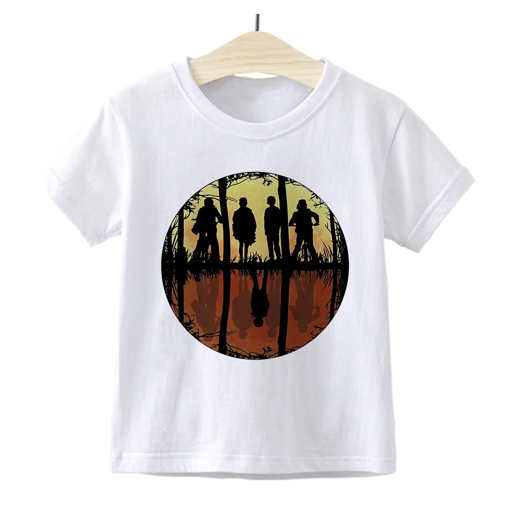 Korean Trend Harajuku Child Tshirt Gothic Fashion Stranger Things Printed White T shirt Summer Baby Boys/Girls Clothes Tee shirt
Korean Trend Harajuku Child Tshirt Gothic Fashion Stranger Things Printed White T shirt Summer Baby Boys/Girls Clothes Tee shirt