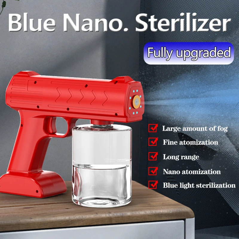 Wireless Electric Sanitizer Sprayer Disinfects Blue Light Nano Steam Spray Gun Sterilizing Nano Spray Gun For Home Office 500ML
Wireless Electric Sanitizer Sprayer Disinfects Blue Light Nano Steam Spray Gun Sterilizing Nano Spray Gun For Home Office 500ML
