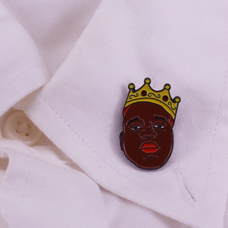 The Notorious B.I.G. King Pin Biggie Smalls Hip Hop Art Brooch Brooklyn Stand Up to Celebrate Classic East Coast Rap! | Украшения и