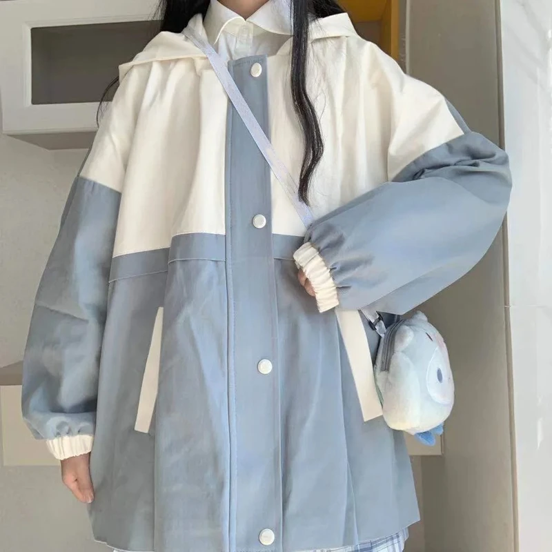 Preppy Style Korean Women Autumn Hooded Outerwear Jacket Long Sleeve Tops Ladies Casual Vintage Loose Jacket Parka Coat Female
Preppy Style Korean Women Autumn Hooded Outerwear Jacket Long Sleeve Tops Ladies Casual Vintage Loose Jacket Parka Coat Female