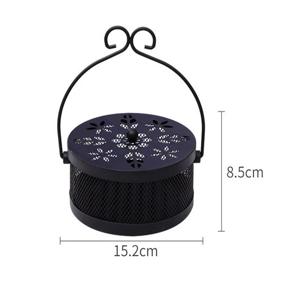 Retro Mosquito Coil Holder Box Hollow Floral Mosquito Incense Burner Storage basket Metal Garden Burner Insect Hanging Repellent
Retro Mosquito Coil Holder Box Hollow Floral Mosquito Incense Burner Storage basket Metal Garden Burner Insect Hanging Repellent