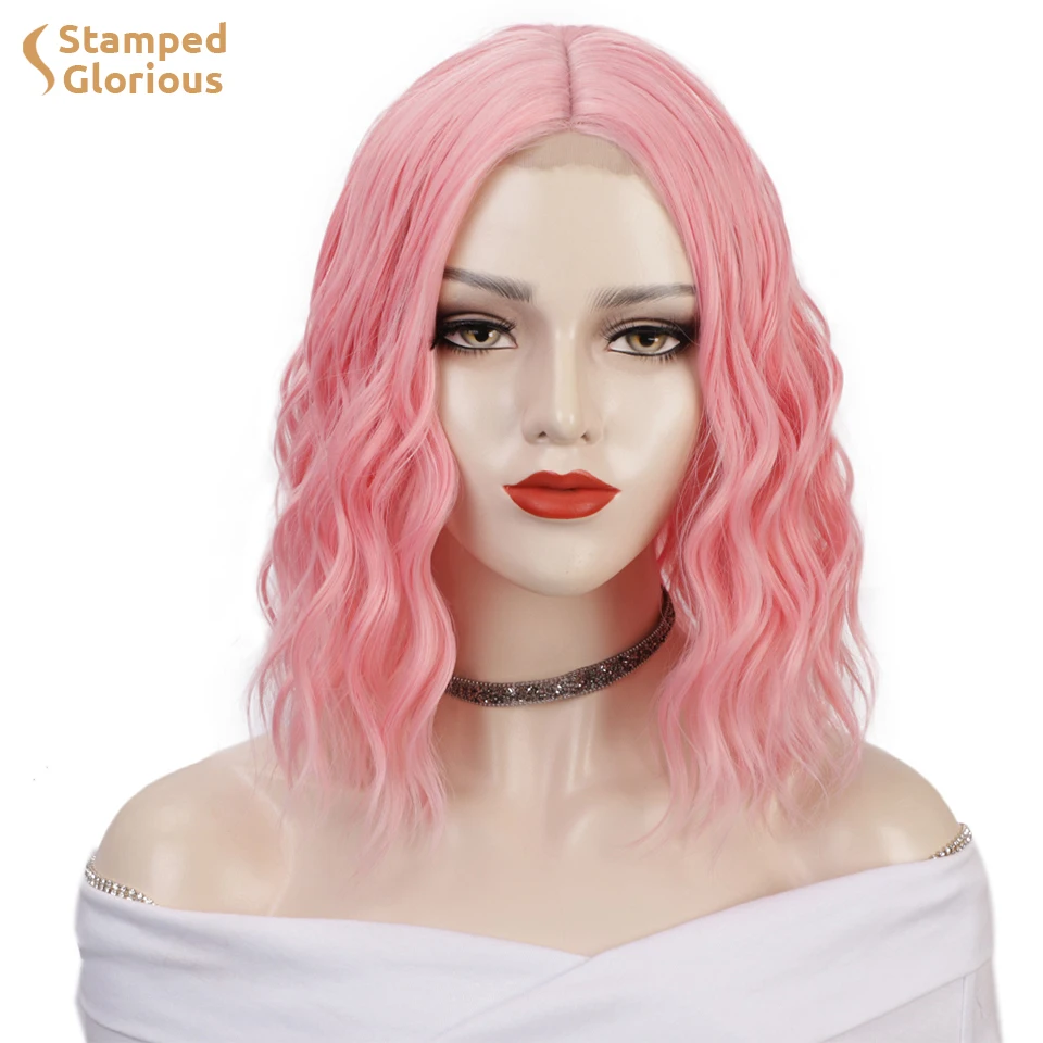 Lativ Short Bob Wavy Synthetic Wig Pink Cosplay Wig Shoulder Length For Women Middle Part Heat Resistant Wigs
Lativ Short Bob Wavy Synthetic Wig Pink Cosplay Wig Shoulder Length For Women Middle Part Heat Resistant Wigs