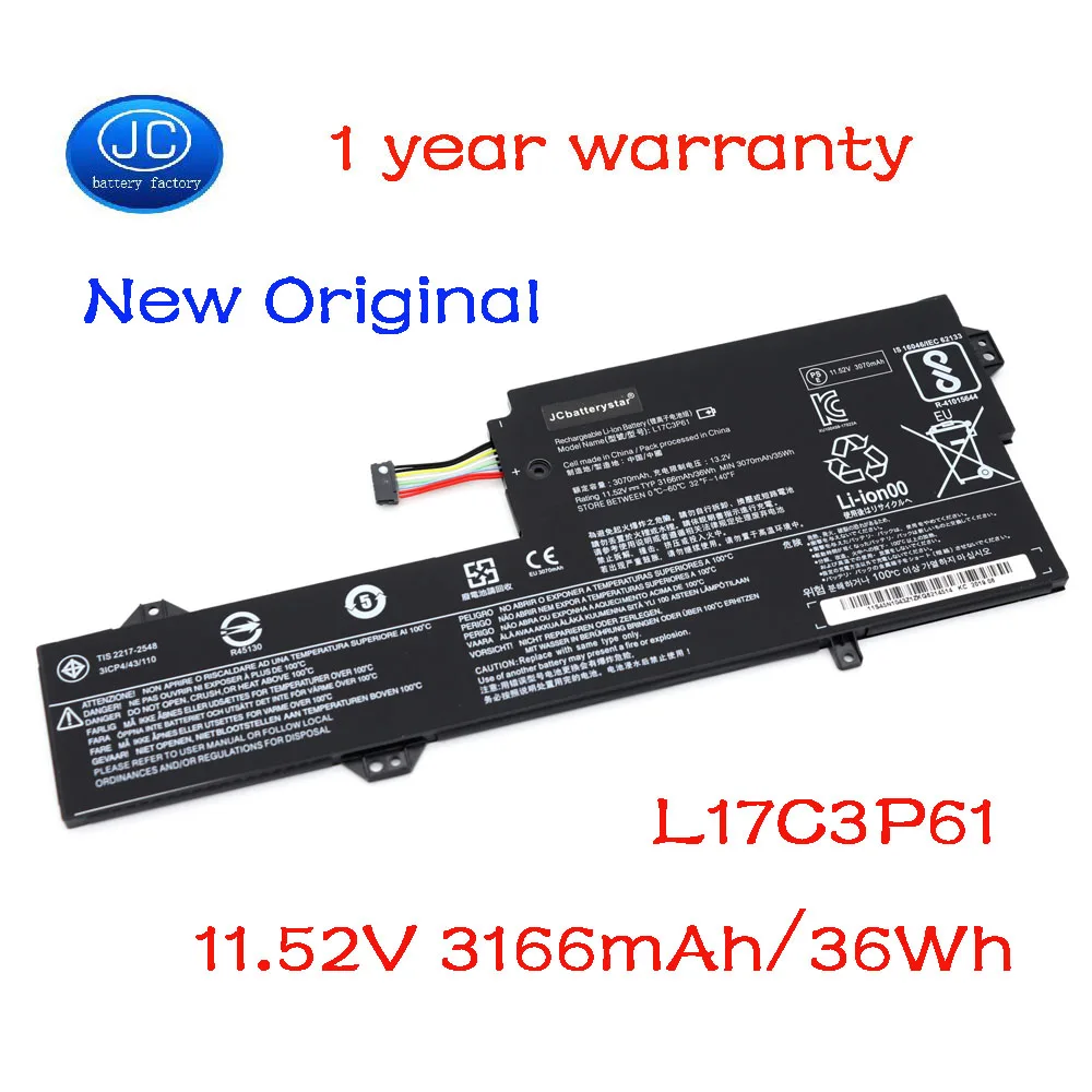 Новый оригинальный аккумулятор JC L17L3P61 L17C3P61 L17M3P61 для ноутбука Lenovo IdeaPad 320S-13IKB,Yoga 720-12IKB,xiaoxin 7000-13
Новый оригинальный аккумулятор JC L17L3P61 L17C3P61 L17M3P61 для ноутбука Lenovo IdeaPad 320S-13IKB,Yoga 720-12IKB,xiaoxin 7000-13