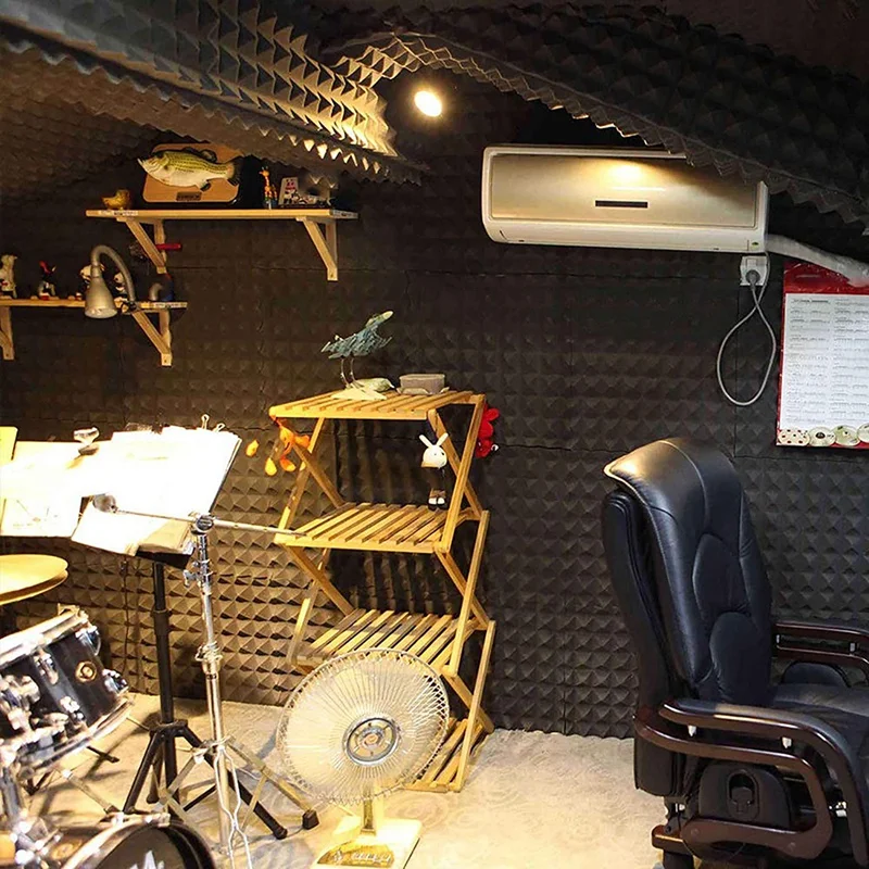 12 Pieces of Acoustic Foam Panels, Studio Wedge Tiles,Fireproof Sound-Absorbing Pyramid Studio Wall Panels 30 x 30 x 5cm
12 Pieces of Acoustic Foam Panels, Studio Wedge Tiles,Fireproof Sound-Absorbing Pyramid Studio Wall Panels 30 x 30 x 5cm