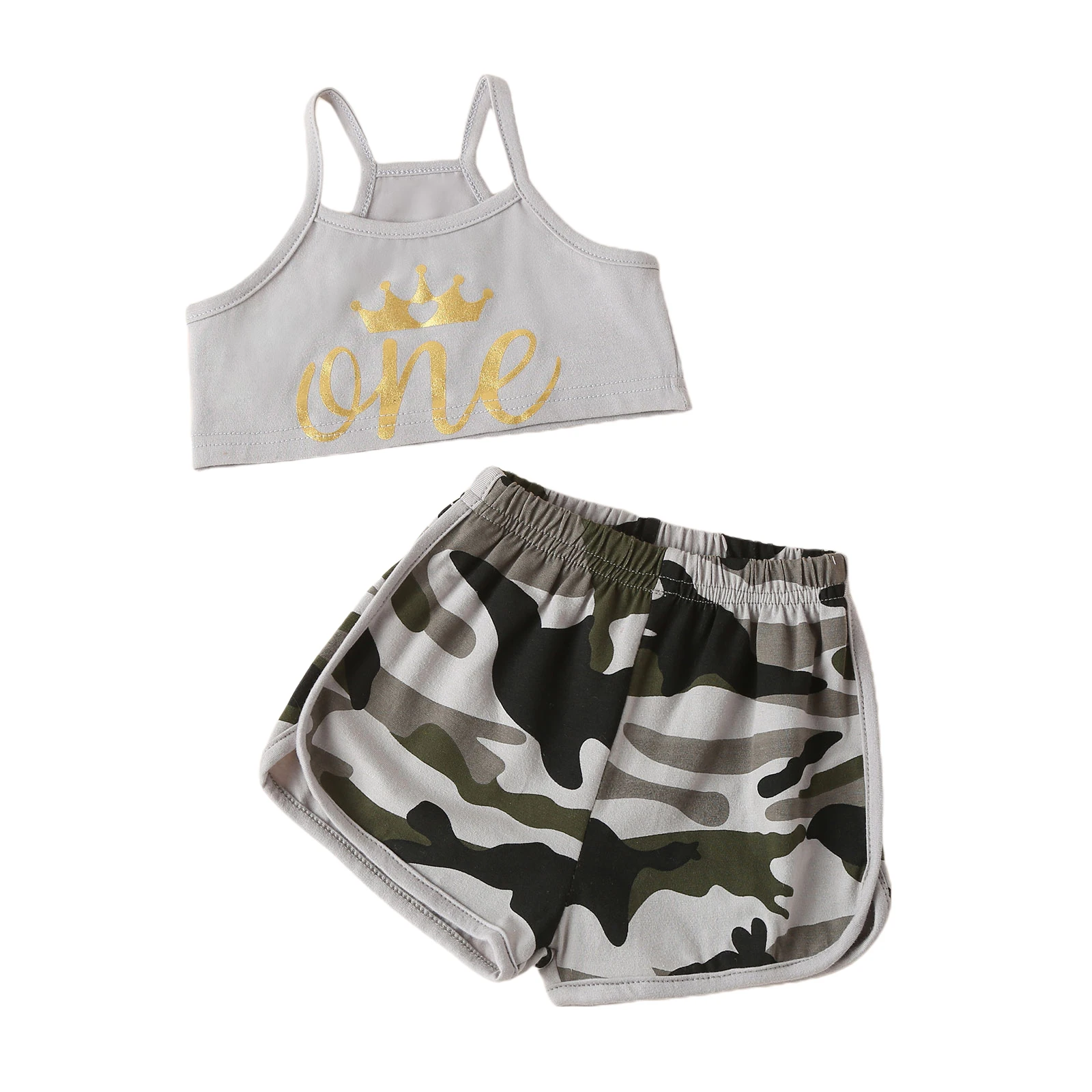 Newborn Baby Girls Clothes Set Letter Print Sleeveless Cropped Tops+Camouflage Side Split Short Pants 0-24M
Newborn Baby Girls Clothes Set Letter Print Sleeveless Cropped Tops+Camouflage Side Split Short Pants 0-24M
