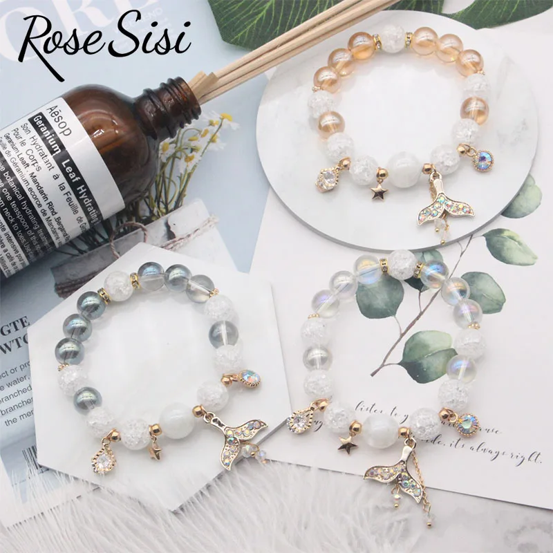 Rose sisi European and American Bohemian Beaded Bracelet for women Fishtail Pendant Cute Girlfriend wrist bracelets jewelry gift
Rose sisi European and American Bohemian Beaded Bracelet for women Fishtail Pendant Cute Girlfriend wrist bracelets jewelry gift