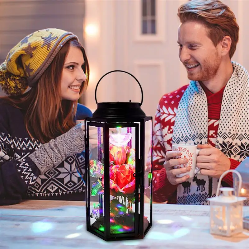 Rechargable LED Rose Wind Lamp with Rose in Glass Dome and Metal Frame 31*11cm Ornament Gift for Valentine's Day Wedding
Rechargable LED Rose Wind Lamp with Rose in Glass Dome and Metal Frame 31*11cm Ornament Gift for Valentine's Day Wedding