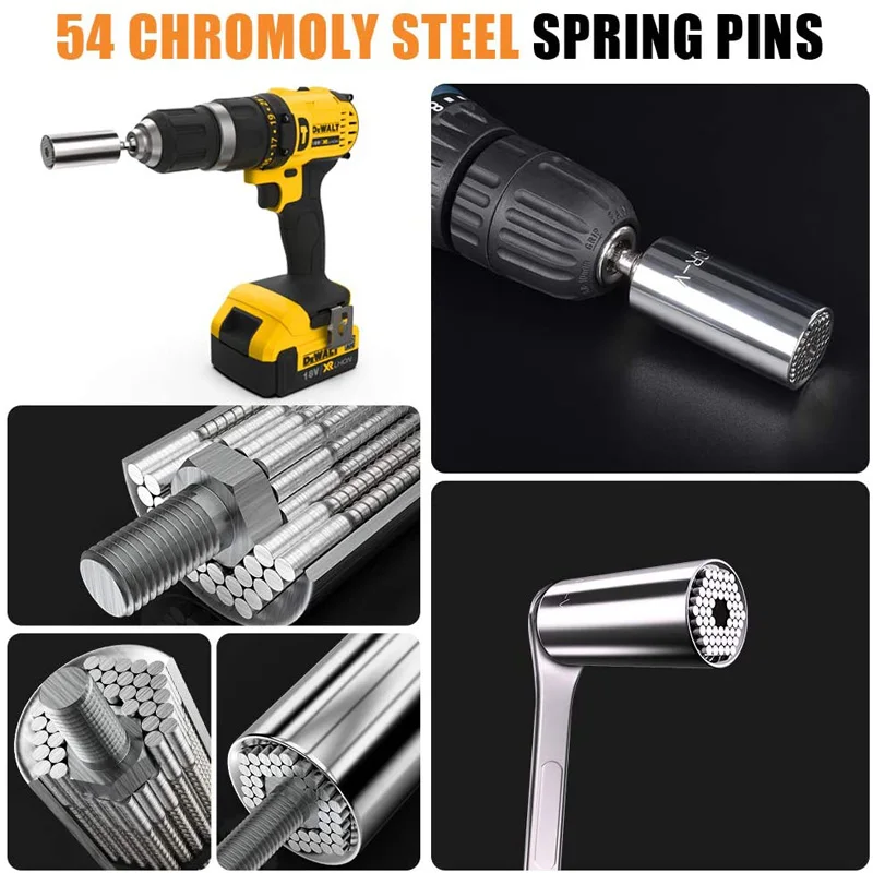 Universal Socket Grip 7-19mm Torque Wrench Head Universal Sleeve,Multi-Function Ratchet Wrench Power Drill Adapter
Universal Socket Grip 7-19mm Torque Wrench Head Universal Sleeve,Multi-Function Ratchet Wrench Power Drill Adapter