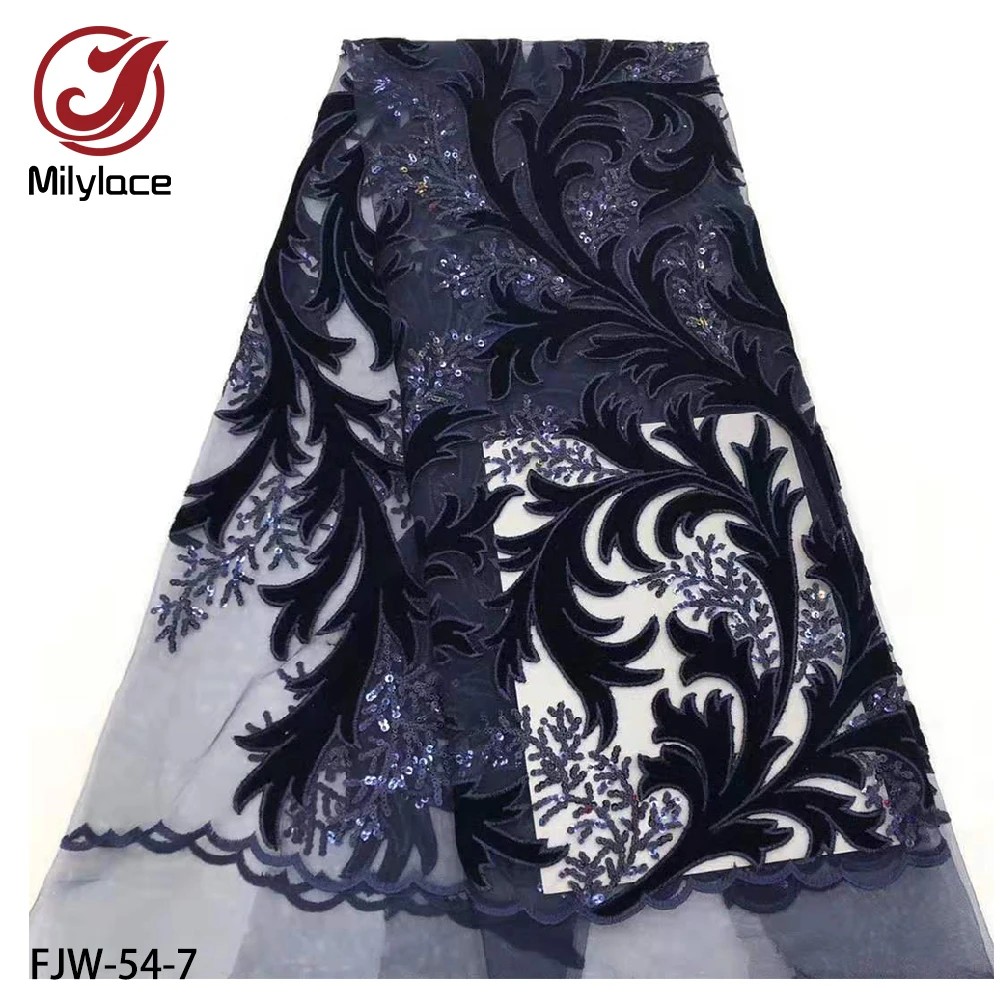 High quality African lace fabric 5 yards velvet embroidery tulle lace fabric with sequins fashion design for dresses FJW-54
High quality African lace fabric 5 yards velvet embroidery tulle lace fabric with sequins fashion design for dresses FJW-54