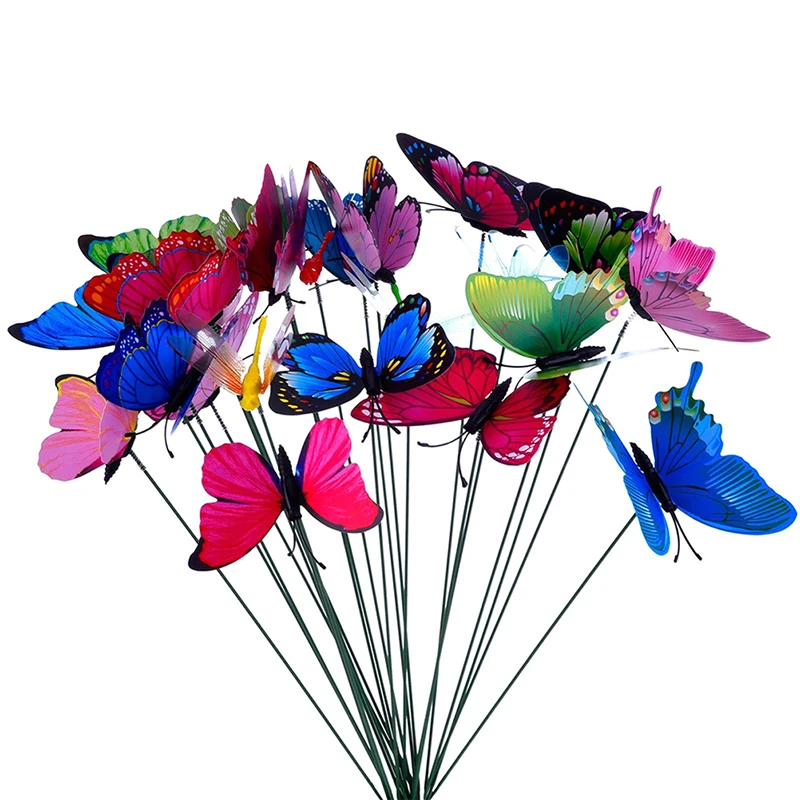 

5/10 Букет бабочек, садовый плантатор для двора, красочные причудливые бабочки, украшения для улицы, Цветочный декор