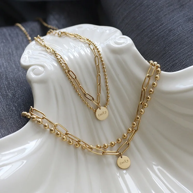925 sterling silver custom punk bracelet necklace set lucky round double round bead necklace clavicle chain gift jewelry
925 sterling silver custom punk bracelet necklace set lucky round double round bead necklace clavicle chain gift jewelry