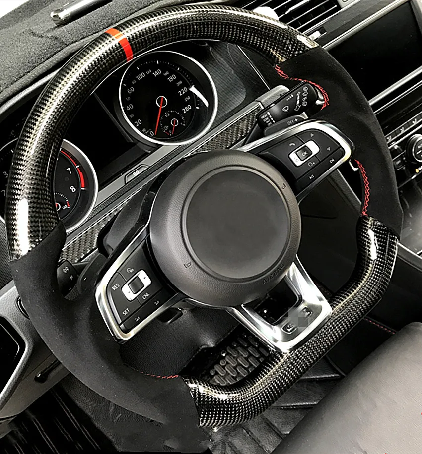 Для VW Golf 7 GTI R MK7 Jetta Passat Polo Scirocco 2014-2018 сменная накладка на руль из углеродного