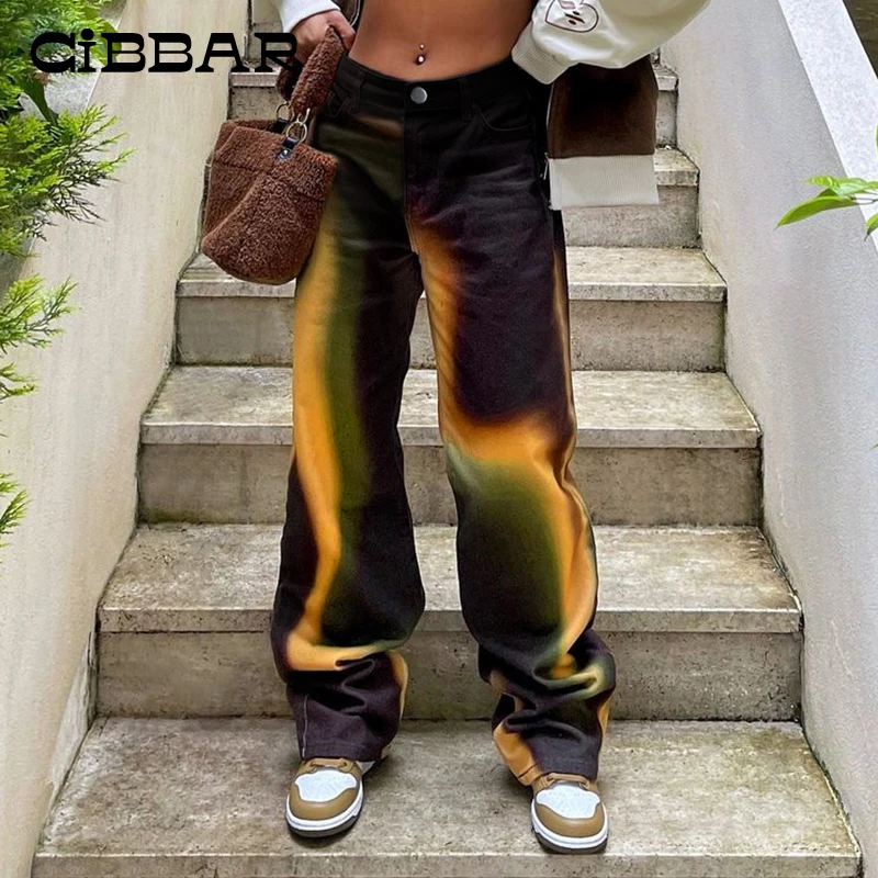 CIBBAR Rainbow Tie Dye High Street Casual Fashion Cargo Pants Women Color Blocking High Waist Straight Trousers 2022 Streetwear
CIBBAR Rainbow Tie Dye High Street Casual Fashion Cargo Pants Women Color Blocking High Waist Straight Trousers 2022 Streetwear