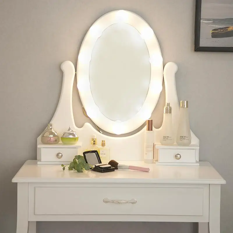 75*40*139cm LED Light Dressing Table With Stool White Paint Single Drawer Can Store Storage And Dressing Table HWC
75*40*139cm LED Light Dressing Table With Stool White Paint Single Drawer Can Store Storage And Dressing Table HWC