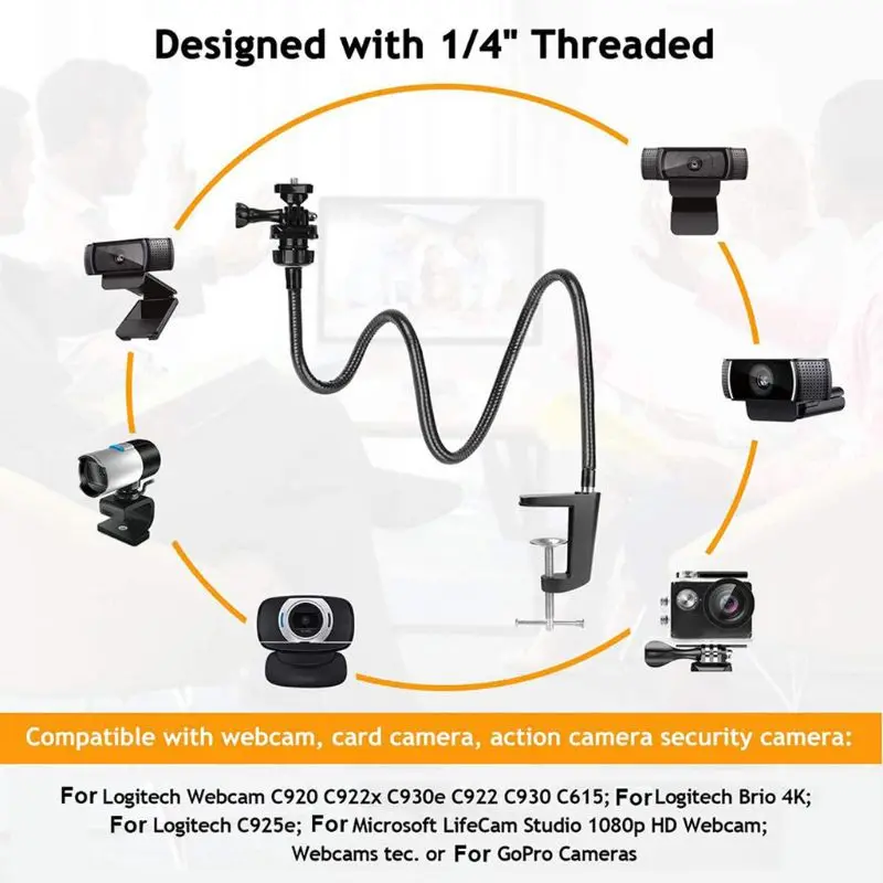 Camera Bracket for Webcam Brio 4K C925e C922x C922 C930e C930 C920 with Desk Jaw XXUC
Camera Bracket for Webcam Brio 4K C925e C922x C922 C930e C930 C920 with Desk Jaw XXUC
