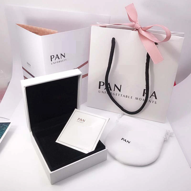 5pcs/set Beads Earrings Ring Bracelet Fit Original Pandora Packaging Paper Bags Original Logo
5pcs/set Beads Earrings Ring Bracelet Fit Original Pandora Packaging Paper Bags Original Logo
