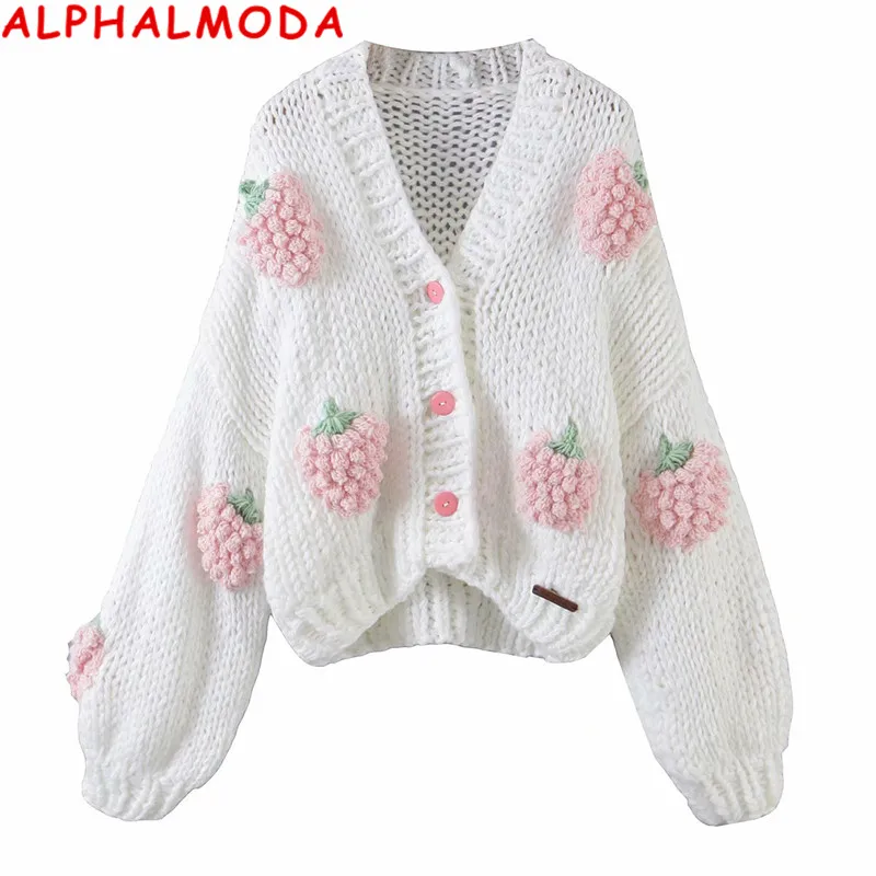 ALPHALMODA New 3D Embroidery Strawberry Hook Flower Sweet Sweater Cardigan Coat Women 2021 New Lazy Style Cozy Top
ALPHALMODA New 3D Embroidery Strawberry Hook Flower Sweet Sweater Cardigan Coat Women 2021 New Lazy Style Cozy Top