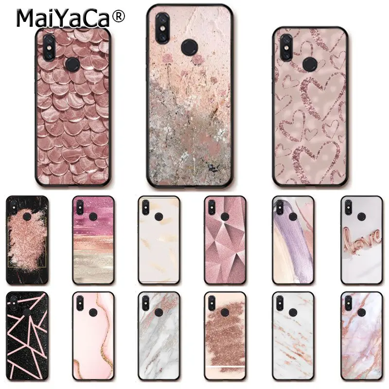 Чехол для телефона MaiYaCa с золотыми розовыми блестками Xiaomi mi5 6 A1 A2 Lite Mi9 9SE mi8lite F1 Mix2 2S