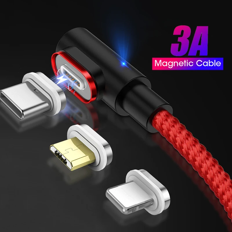 Magnetic 90 Degree USB Cable Micro USB Type C 3A Fast Charging For iphone Xiaomi Mi9 Redmi Huawei Magnet Charge Type-C Cord Wire
Magnetic 90 Degree USB Cable Micro USB Type C 3A Fast Charging For iphone Xiaomi Mi9 Redmi Huawei Magnet Charge Type-C Cord Wire