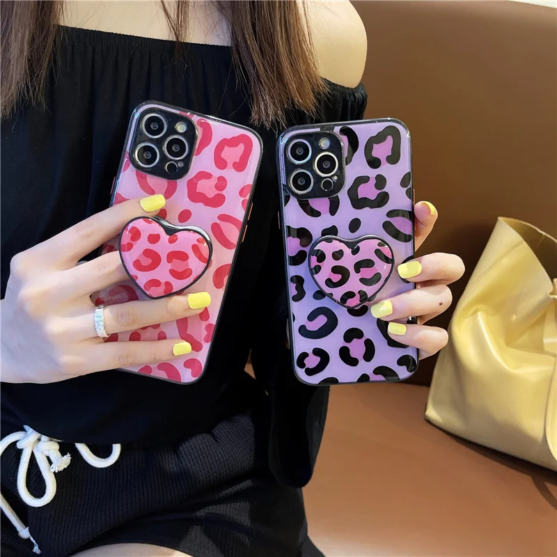INS Korean Purple Pink Leopard Print Love Heart Bracket Soft Phone Case For IPhone X XR XS 12 11 Pro Max 8 7 Plus Epoxy Cover
INS Korean Purple Pink Leopard Print Love Heart Bracket Soft Phone Case For IPhone X XR XS 12 11 Pro Max 8 7 Plus Epoxy Cover