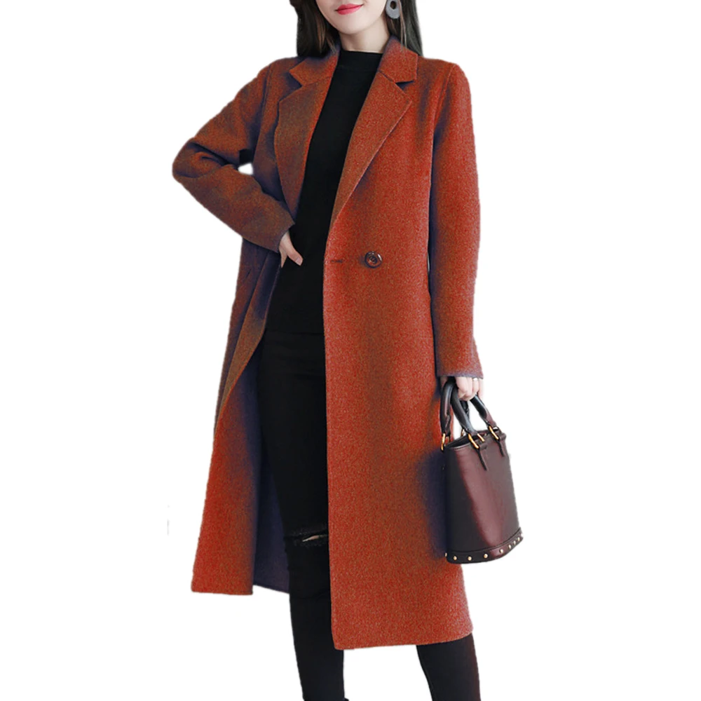 Solid Color Women Blends Coats Korean Turn Dowen Collar Mid-Length Outwear Wools Elegant Office Lady Outerwear Winter
Solid Color Women Blends Coats Korean Turn Dowen Collar Mid-Length Outwear Wools Elegant Office Lady Outerwear Winter