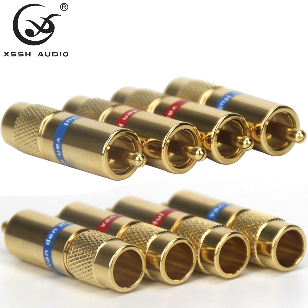 4pcs/8pcs/16pcs XSSH audio RCA DIY HIFI pure copper plated gold 8mm coaxial digital Audio signal cable plug jack connector
4pcs/8pcs/16pcs XSSH audio RCA DIY HIFI pure copper plated gold 8mm coaxial digital Audio signal cable plug jack connector
