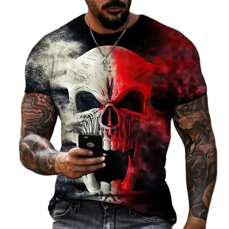 New Series Of Horror Skull And Crossed Bones Tshirt Men's Clothing 3d Printing O-neck Shirt Fashion Street Loose Oversize Summer
New Series Of Horror Skull And Crossed Bones Tshirt Men's Clothing 3d Printing O-neck Shirt Fashion Street Loose Oversize Summer