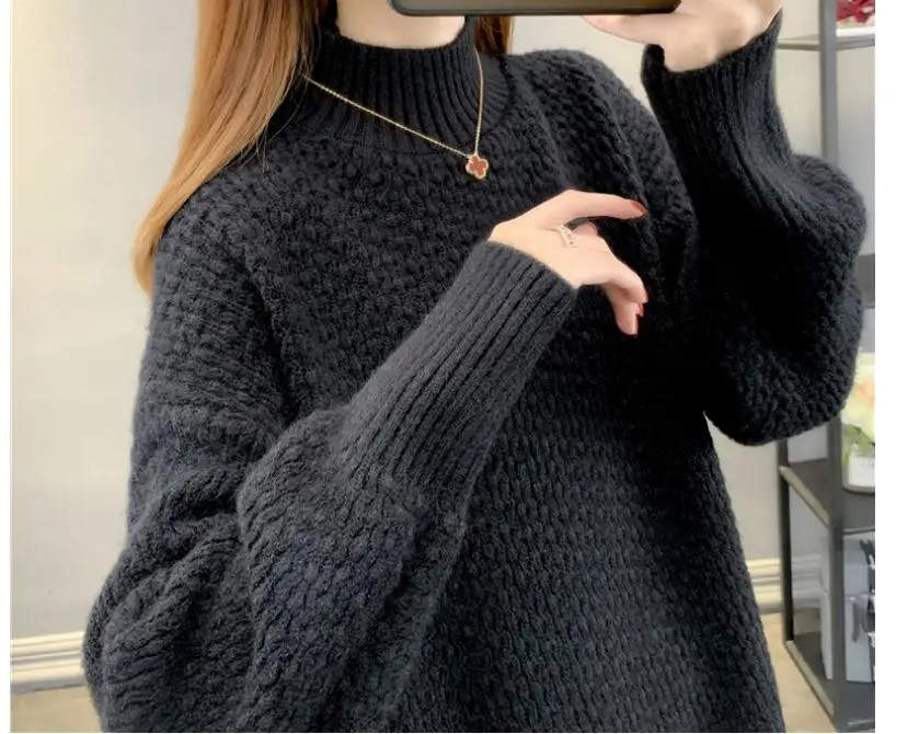 2021 winter with New style fashion Long sleeve High collar Set head Women's Sweater coat
2021 winter with New style fashion Long sleeve High collar Set head Women's Sweater coat
