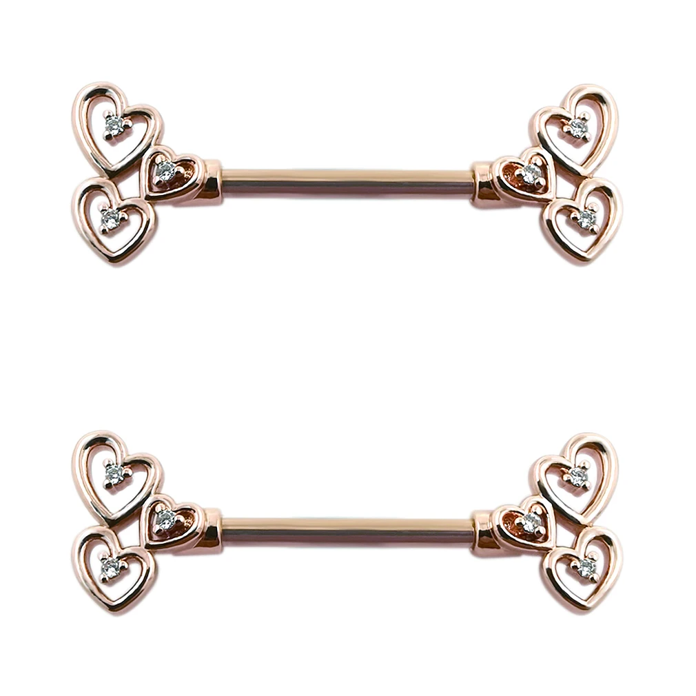 JHJT 2 PCS 14G Heart Nipple Ring Three Hearts Nipple Piercing Sexy Women Nipple Rings Cover Pircing Body Jewelry
JHJT 2 PCS 14G Heart Nipple Ring Three Hearts Nipple Piercing Sexy Women Nipple Rings Cover Pircing Body Jewelry