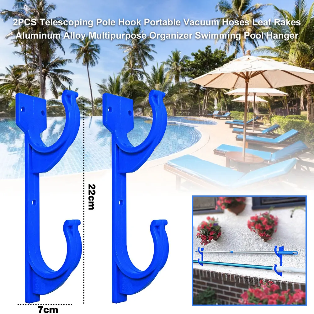 2 Pcs Swimming Pool Pole Hanger Durable Plasetic Multi Purpose Hooks Kit For Leaf Rakes Skimmers Vacuum Hoses Accessories
2 Pcs Swimming Pool Pole Hanger Durable Plasetic Multi Purpose Hooks Kit For Leaf Rakes Skimmers Vacuum Hoses Accessories