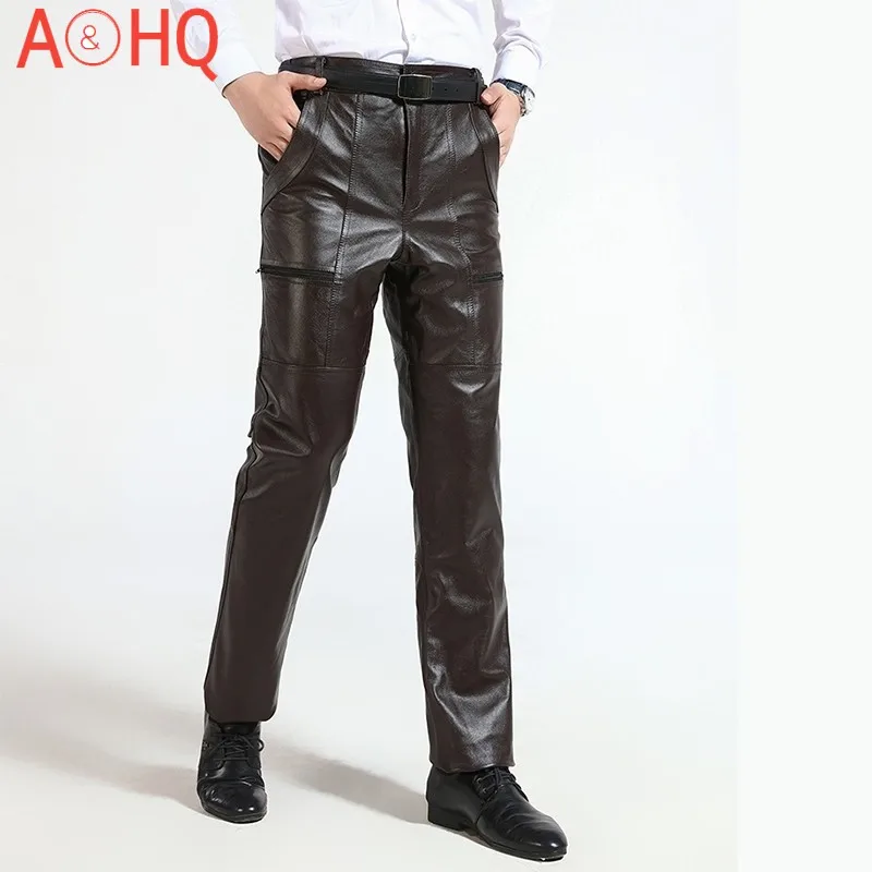 Brown Mens Luxury Cowskin Real Leather Trousers Plus Size Loose Genuine Leather Pants Man Zipper Cowhide Motorcycle Riding Pants
Brown Mens Luxury Cowskin Real Leather Trousers Plus Size Loose Genuine Leather Pants Man Zipper Cowhide Motorcycle Riding Pants